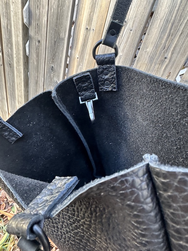 Black Pebbled Mini Tote